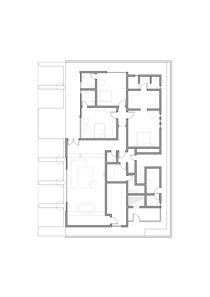 一座改变了现有城市街道的住宅，一处拥挤环境里自由呼吸的小天地