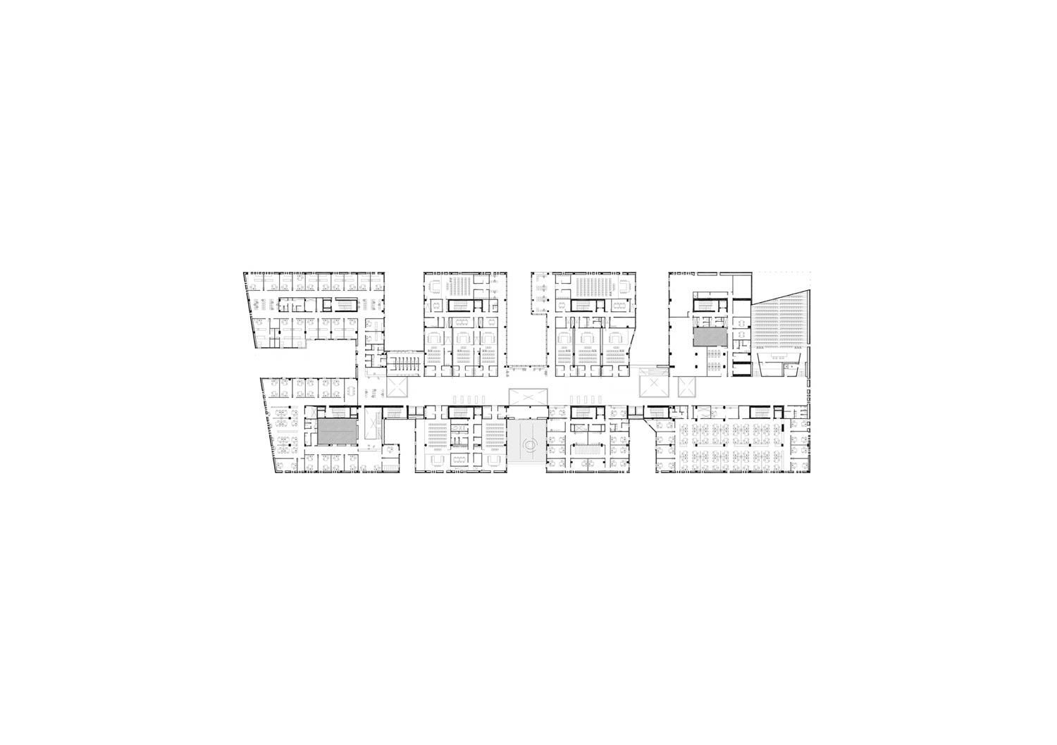 法院巨大的体量下，光与影的诗歌 / Mecanoo architecten