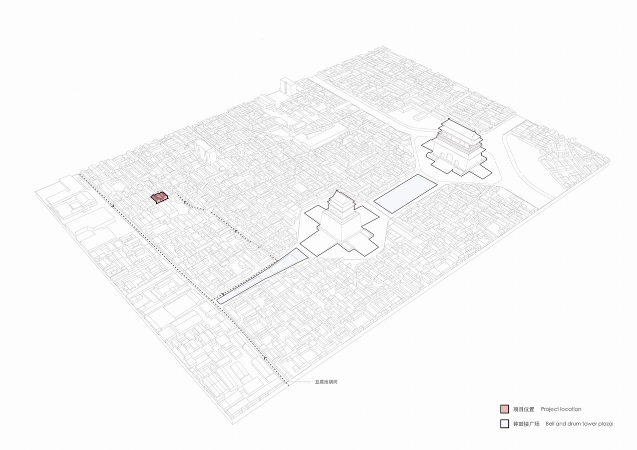 调整大小 场地与钟鼓楼空间关系图，Spatial Diagram of the site and the Bell and Drum Tower .jpg