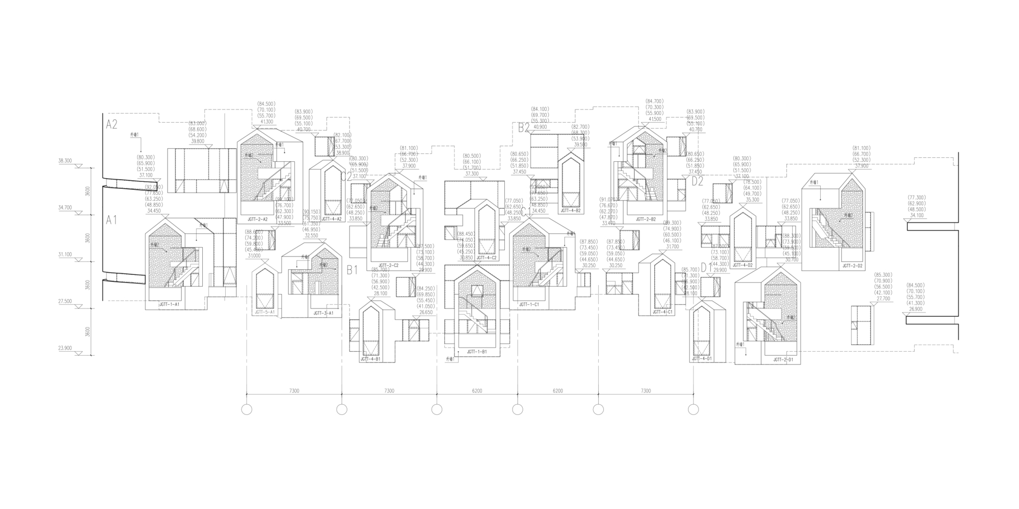 24_南立面局部放大图（复式单元错层错位分布）detail_of_south_elevation_(the_split-leveled_and_staggered_layout_of_duplex_units).jpg