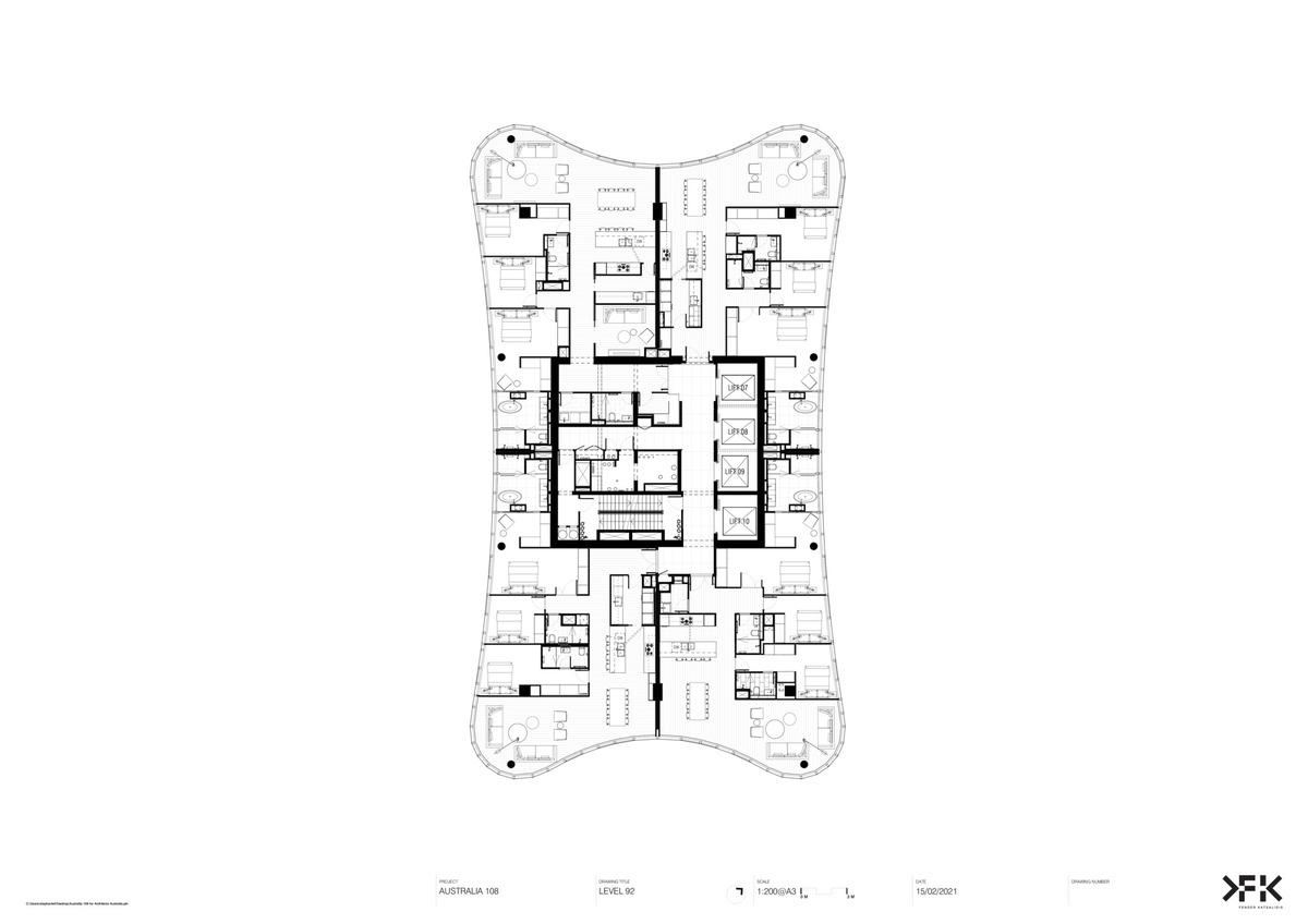 Australia 108住宅塔楼，墨尔本 / Fender Katsalidis