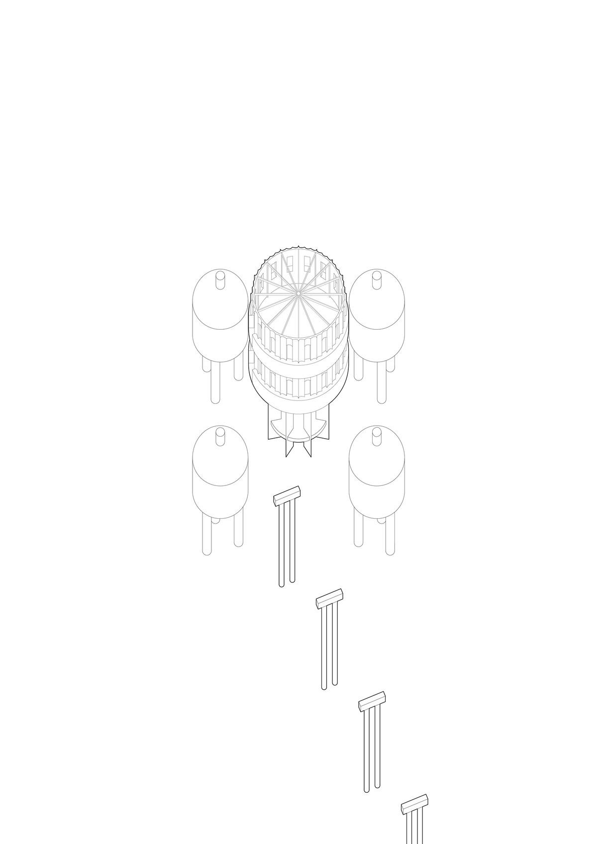 扭转塔和螺旋站，上海海上的生态基础设施 / HCCH合尘建筑